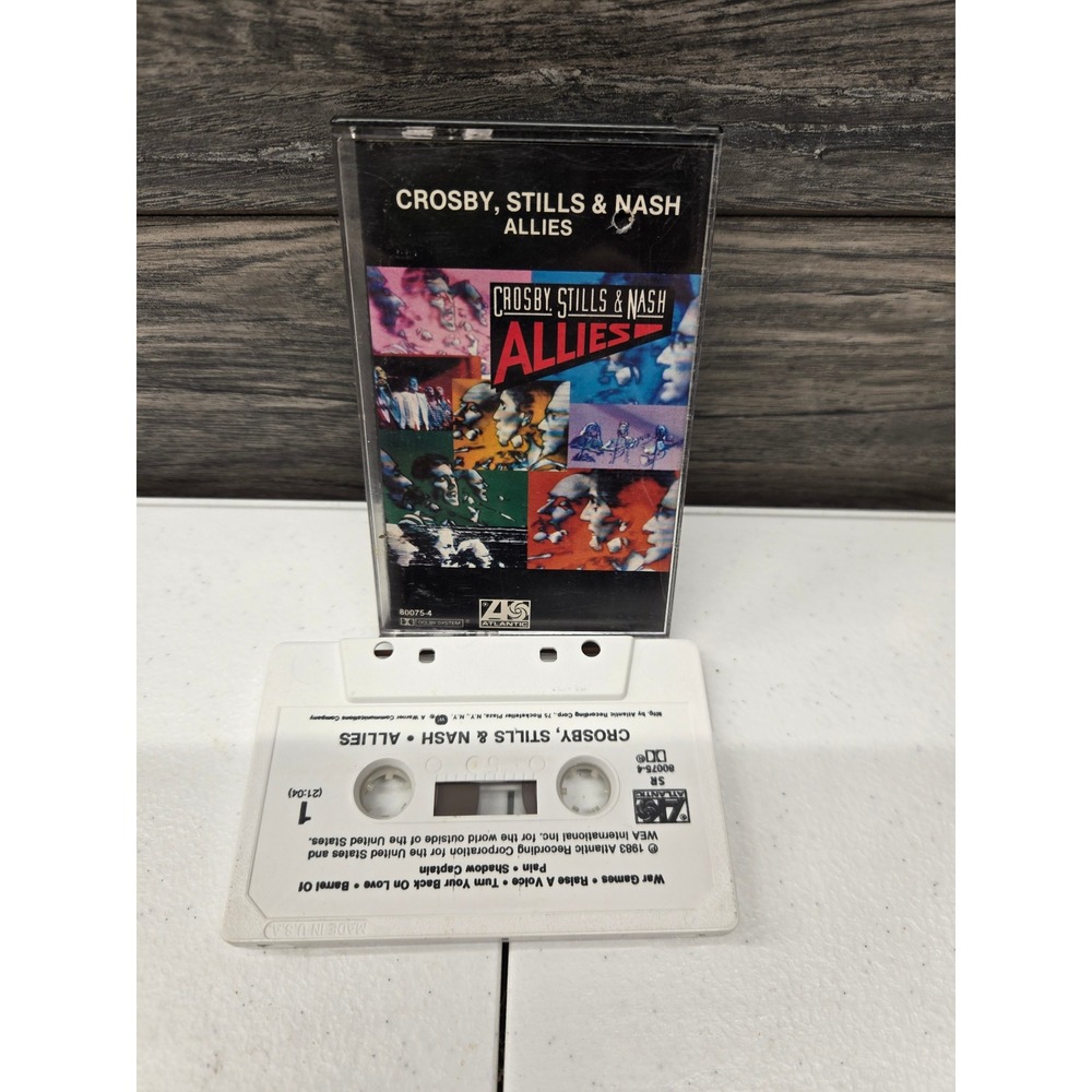 Crosby Stills & Nash Allies Cassette Tape 1983 Atlantic 80075-4 Folk Rock Music